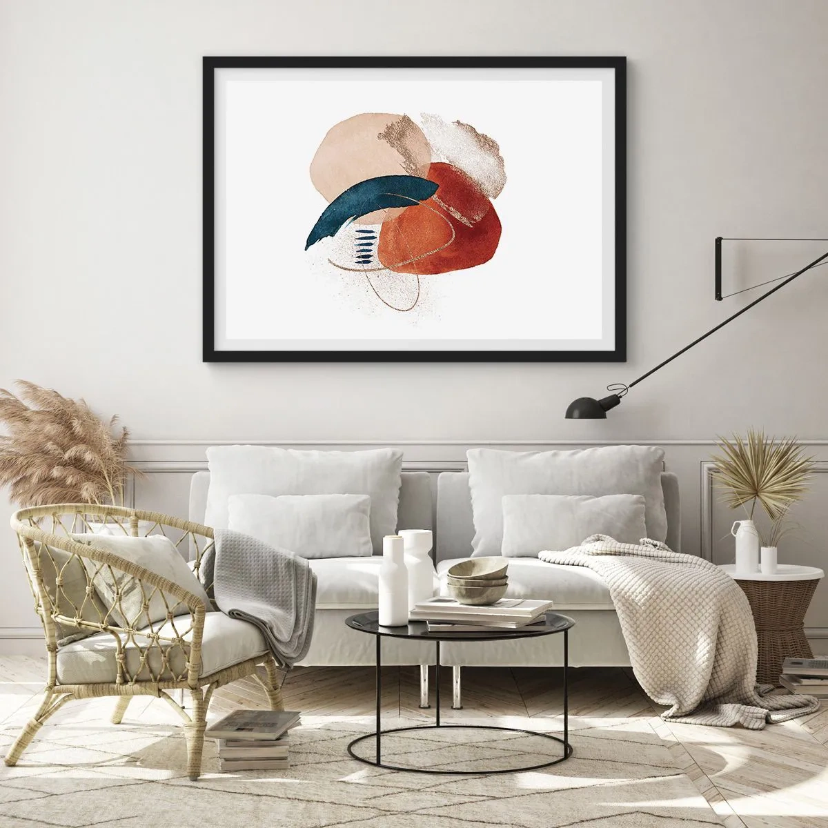 Poster in black frame - Oval Composition - 91x61 cm