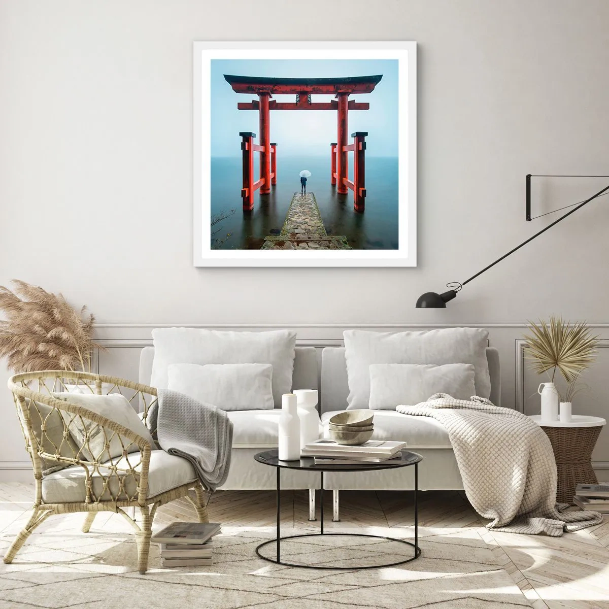 Poster in white frmae - Japanese Musings - 60x60 cm
