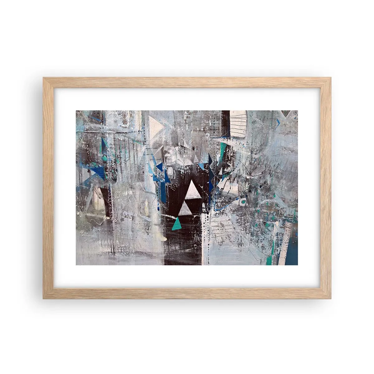 Poster in light oak frame - Superior Order of Triangles - 40x30 cm