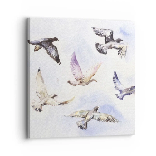 Canvas picture - Freedom in Grey and Blue - 30x30 cm