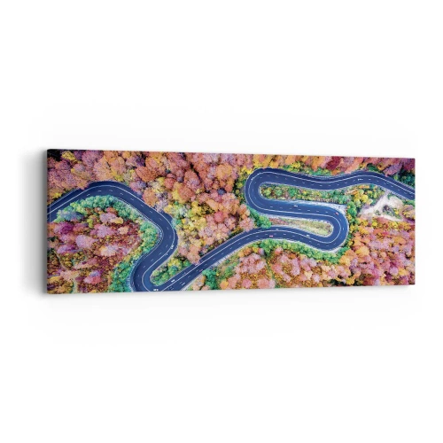 Canvas picture - Winding Path through a Forest - 90x30 cm