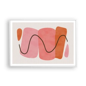 Poster in white frmae - Gentle Movement of forms - 100x70 cm