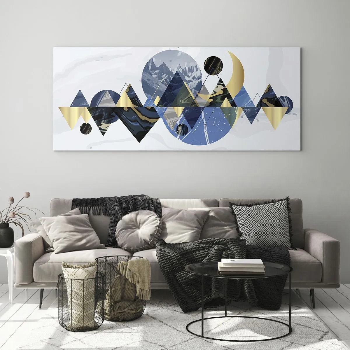 Glass picture - Geometrical Landscape - 160x50 cm