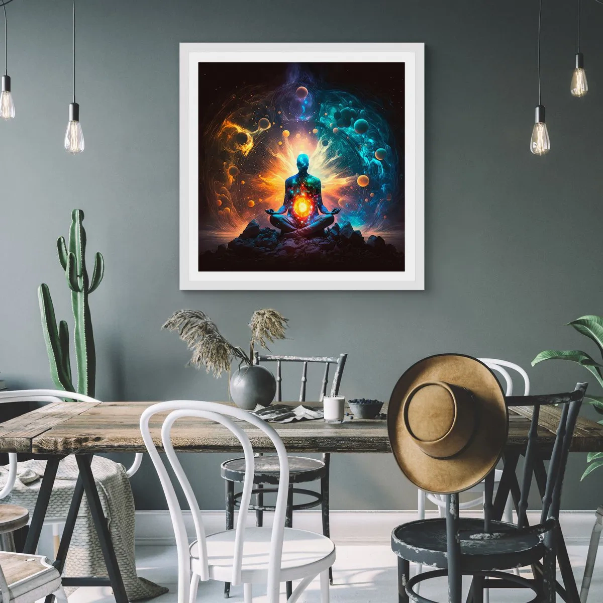 Poster in white frmae - Cosmic Calm - 60x60 cm