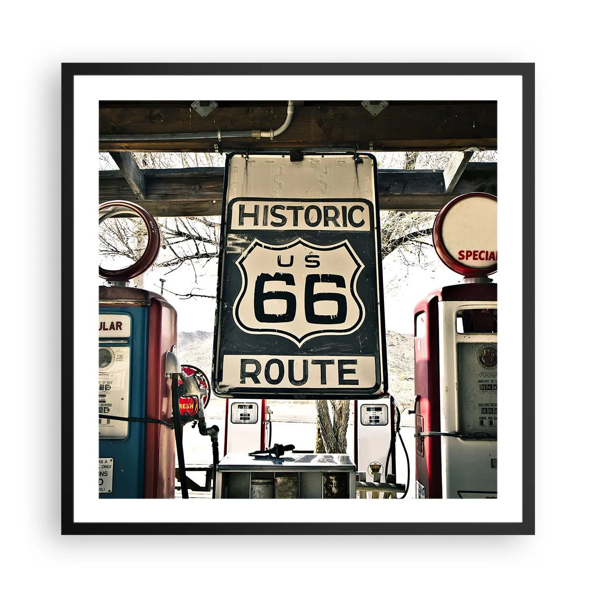 Poster in black frame - American Retro Trip - 60x60 cm
