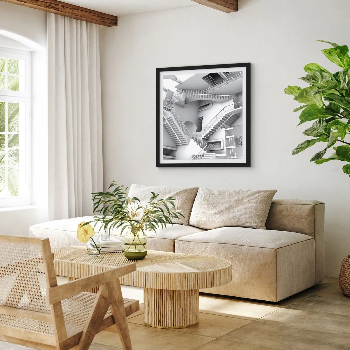 Poster in black frame - Paradoxes of Space - 60x60 cm