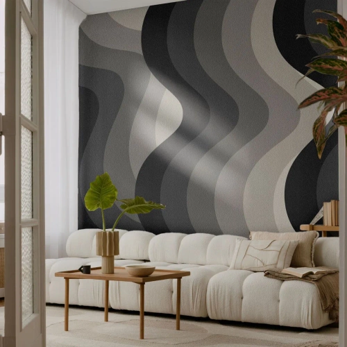 Self-Adhesive Photo Wallpaper Deluxe Sticker - Wave after Wave - Lines, Waves, Abstraction - 200x140 cm