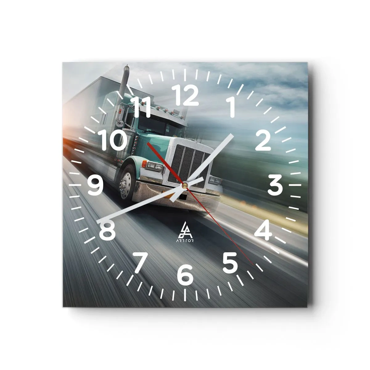 Wall clock - Clock on glass - American Giant in the Rush - 40x40 cm