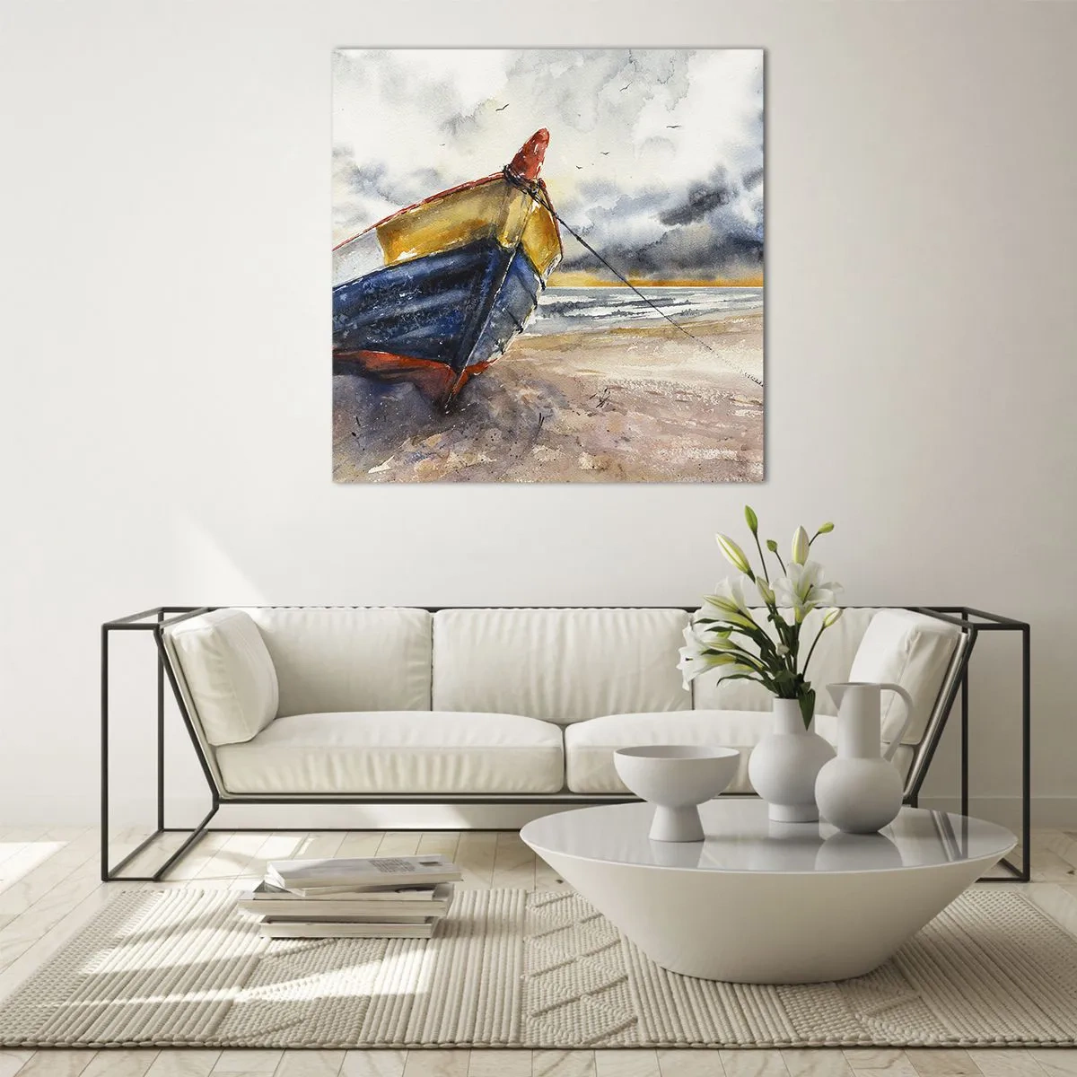 Glass picture - Rest On the Shore - 30x30 cm