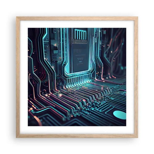 Poster in light oak frame - I Was Just Thinking… - 50x50 cm