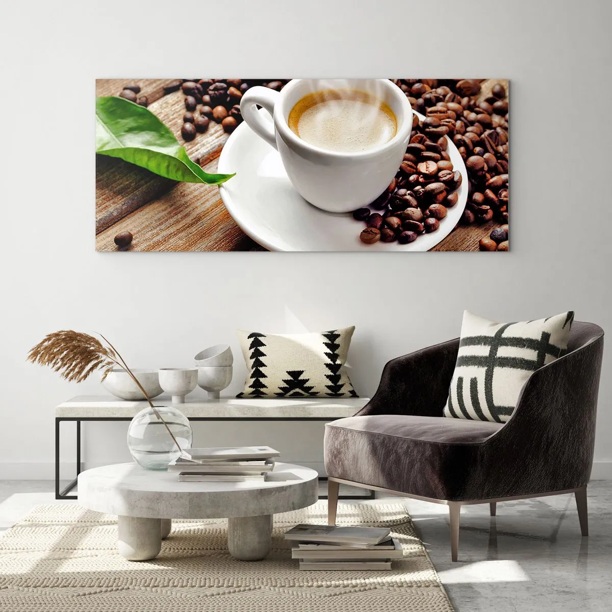 Glass picture - Coffee Is Served - 160x50 cm