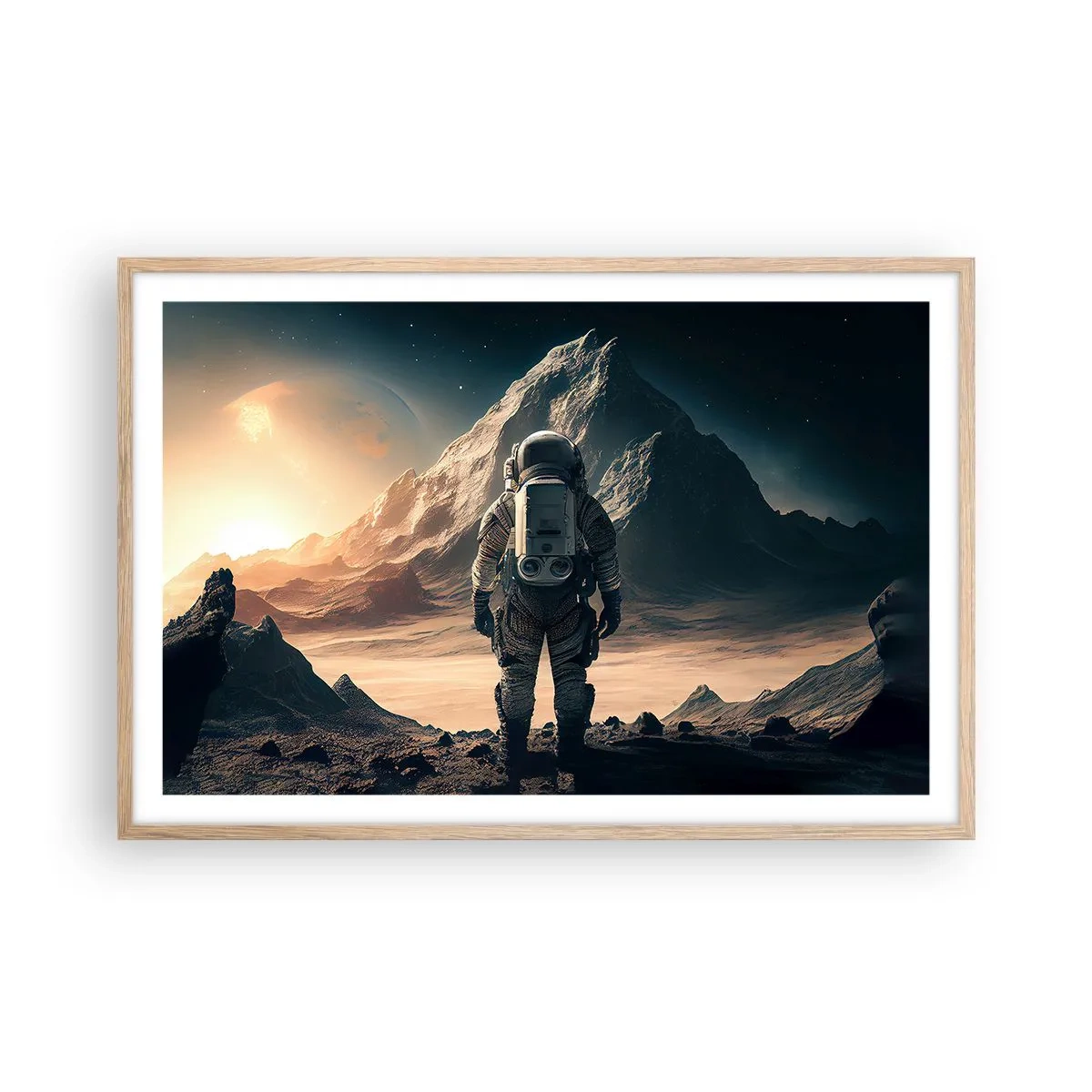 Poster in light oak frame - New Challenge - 91x61 cm