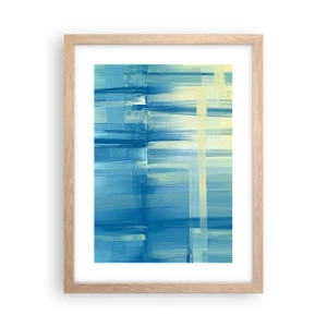 Poster in light oak frame - Composition In Turquoise - 30x40 cm