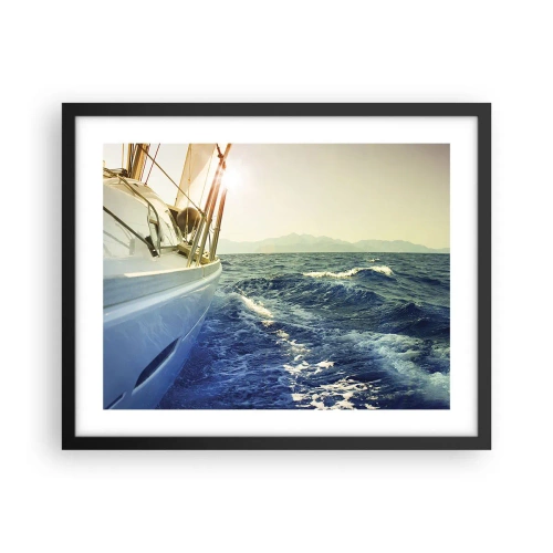 Poster in black frame - In Search of Adventure - 50x40 cm