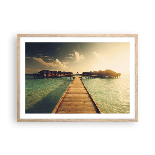 Poster in light oak frame - Warm Welcome - 70x50 cm