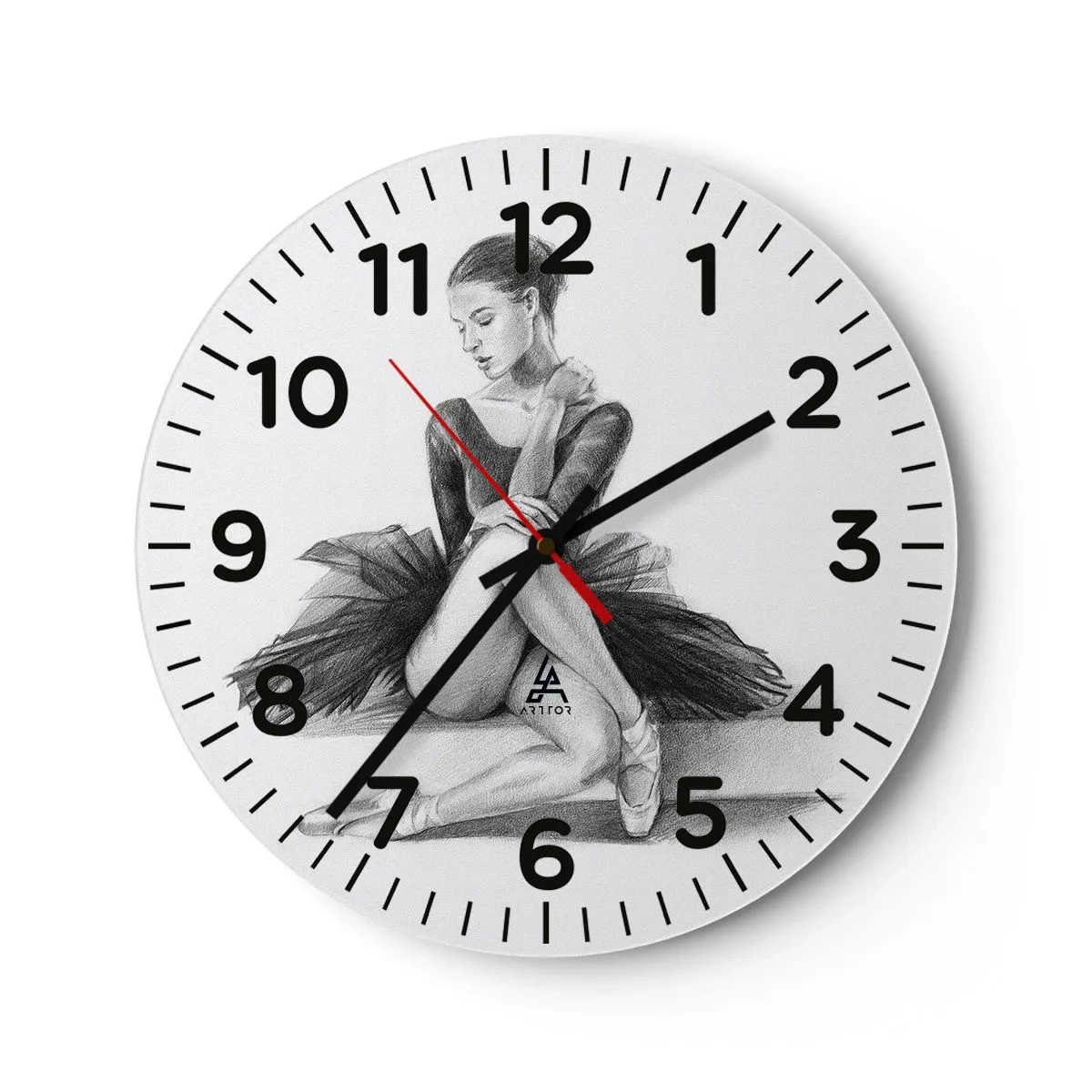 Wall clock - Clock on glass - Enchanted by a Dance - 40x40 cm