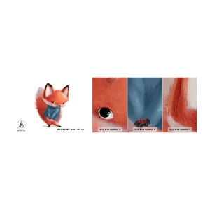 Photo Wallpaper Sample Premium Sand - Do I Look Good in It? - For children, Fox, Fairy tale - 100x30 cm