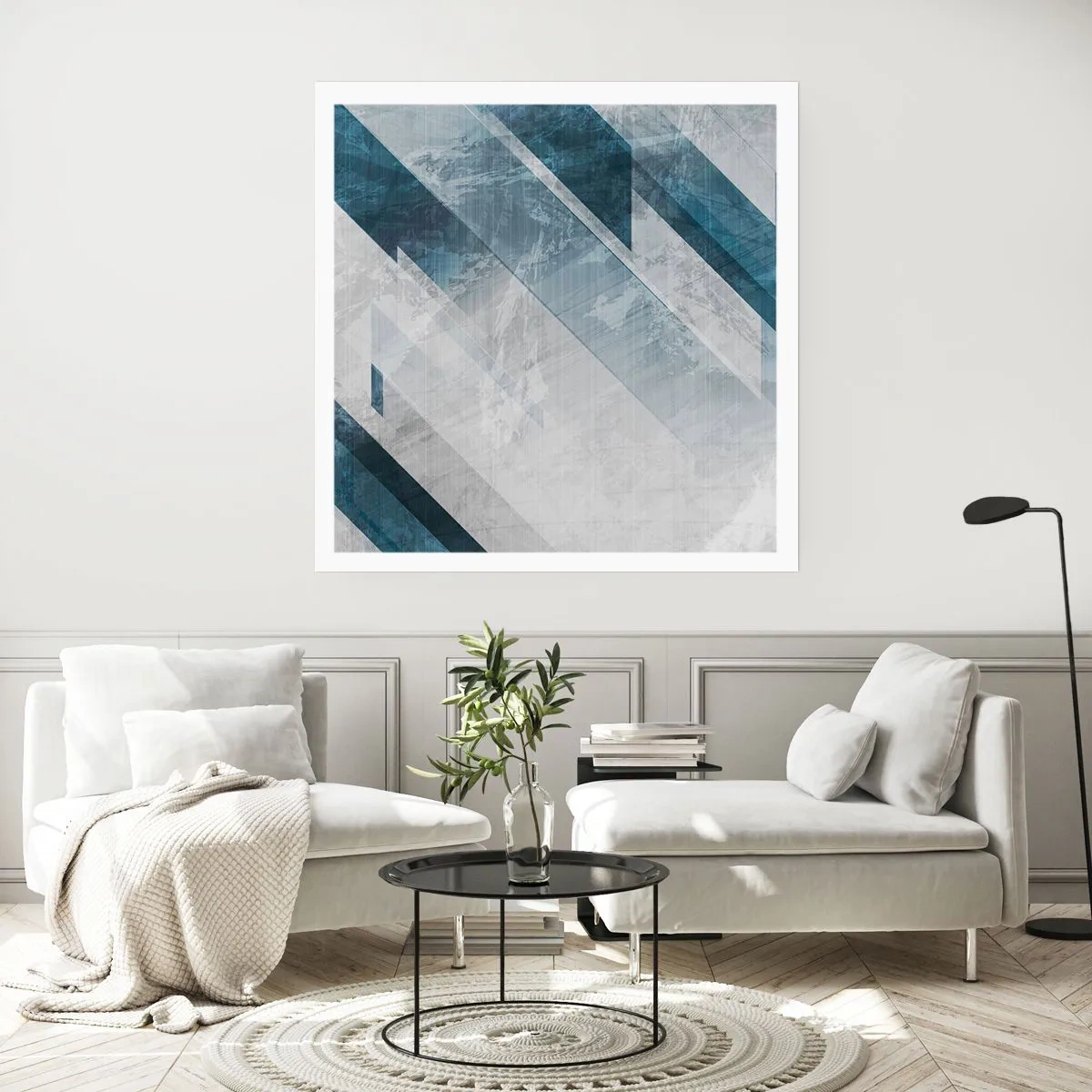 Poster - Spacial Composition - Movement of Greys - 30x30 cm