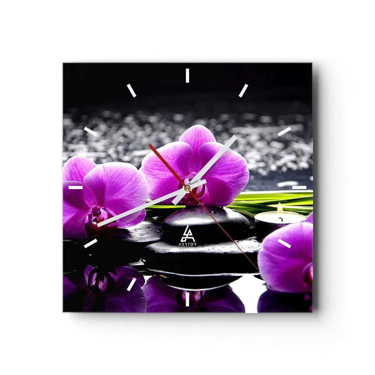Wall clock - Clock on glass - Drowning in Peace and Quiet - 40x40 cm