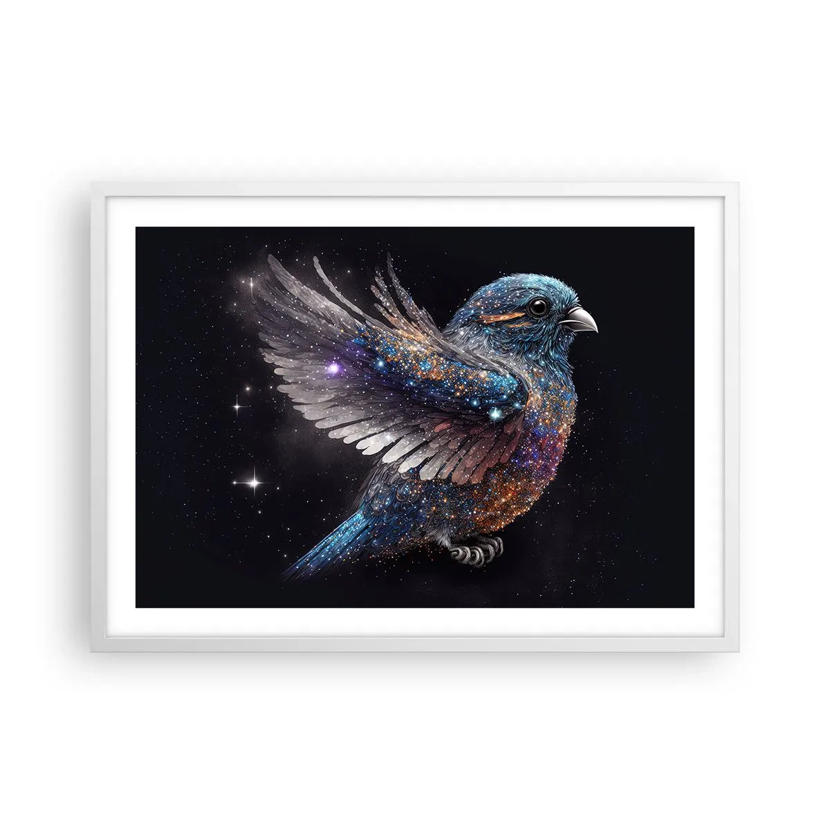 Poster in white frmae - Diamond Sparrow - 70x50 cm