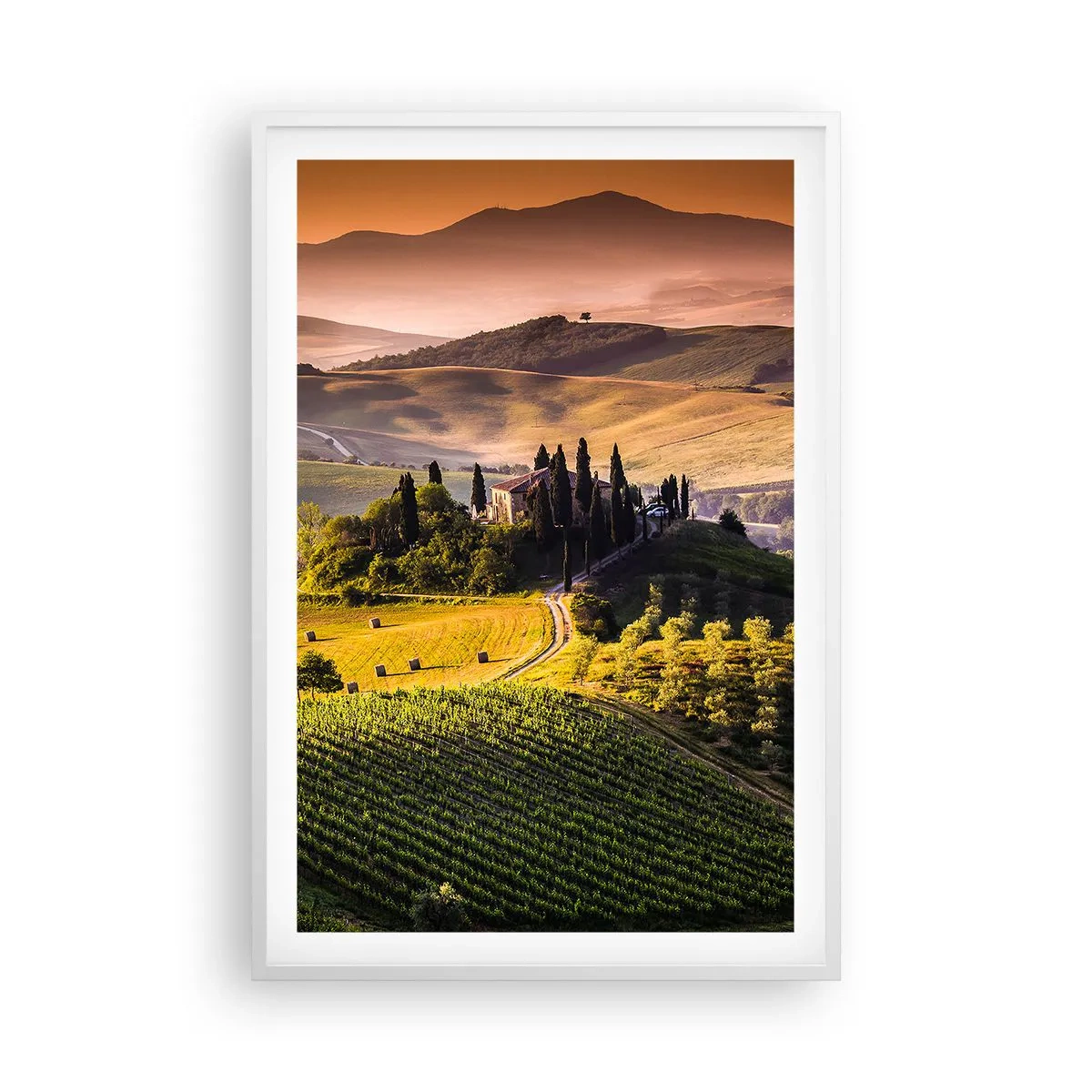 Poster in white frmae - Arcadia - Tuscan Landscape - 61x91 cm