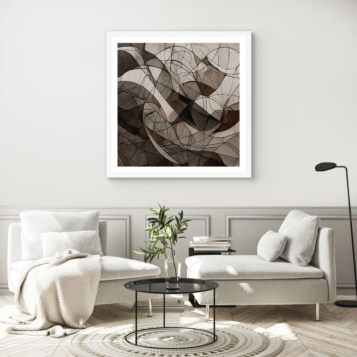 Poster in white frmae - Circulation of the Colours of the Earth - 40x40 cm