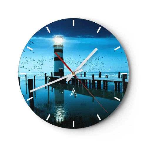 Wall clock - Clock on glass - And You Are Not Afraid of Darkness - 40x40 cm