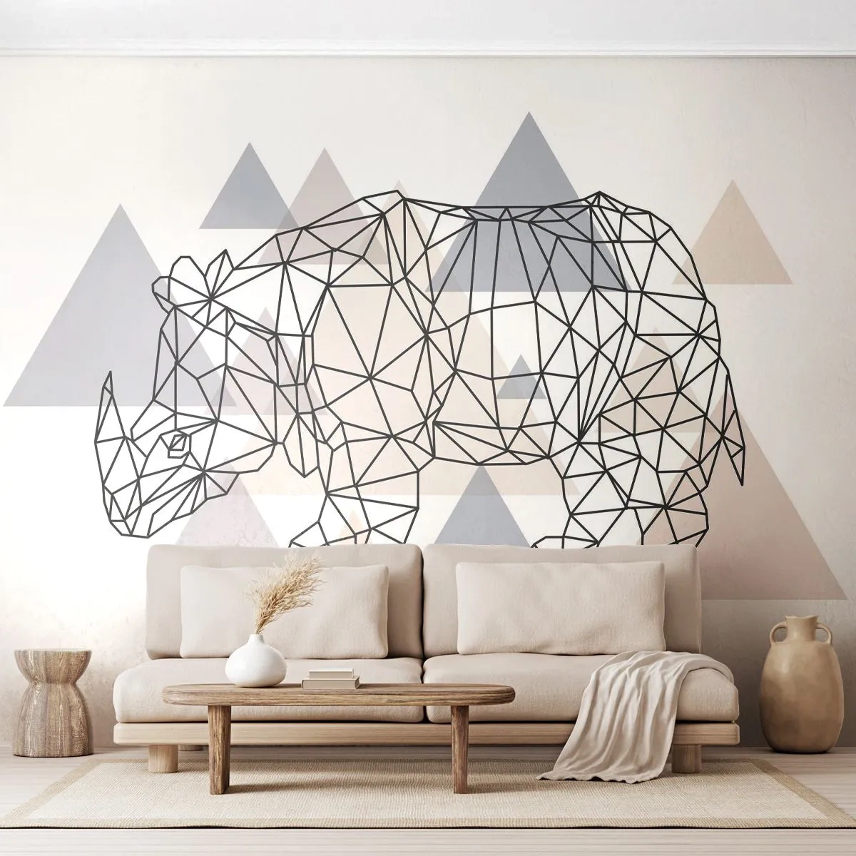 Self-Adhesive Photo Wallpaper Deluxe Sticker - Structure of Strength - Abstraction, Graphics, Rhinoceros - 250x175 cm