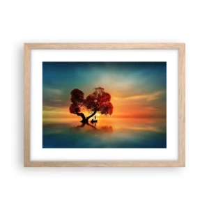 Poster in light oak frame - Far Away and Lost to the World - 40x30 cm