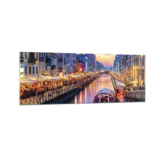 Glass picture - Evening of Light and Fun - 140x50 cm