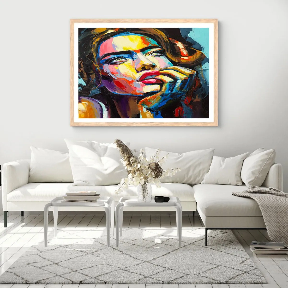 Poster in light oak frame - Dreams Like Birds Flying in the Sky - 40x30 cm