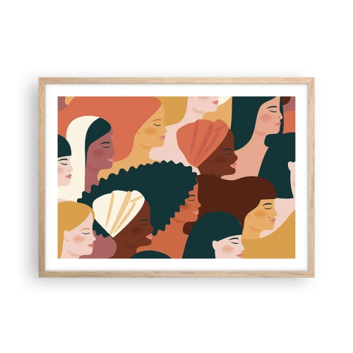 Poster in light oak frame - Pure Womanhood - 70x50 cm