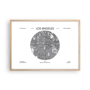 Poster in light oak frame - Anatomy of Los Angeles - 70x50 cm