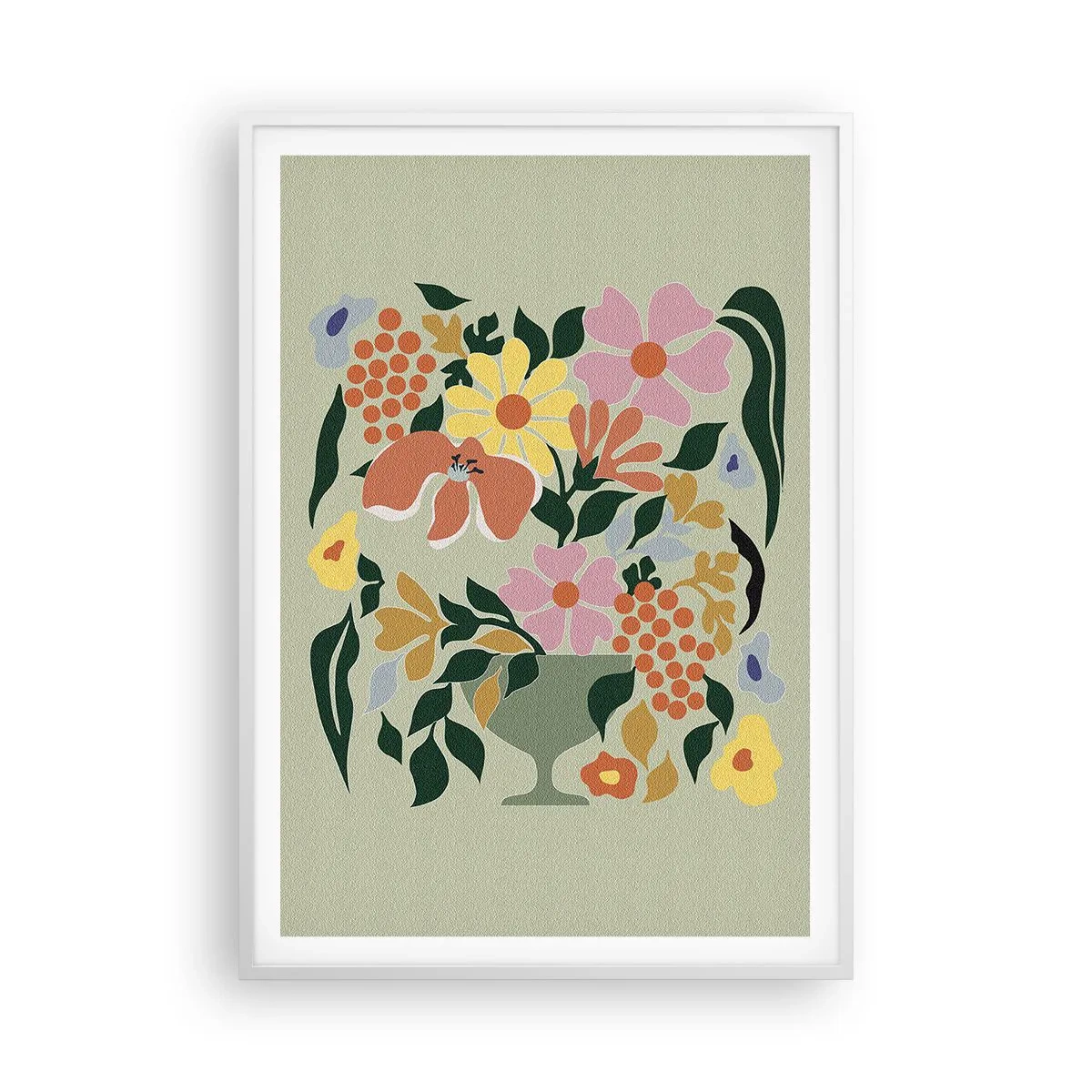 Poster in white frmae - Bouquet Brimming with Life - 70x100 cm