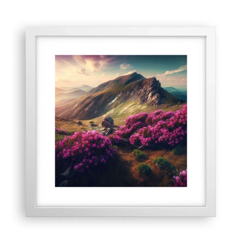 Poster in white frmae - Summer in the Mountains - 30x30 cm