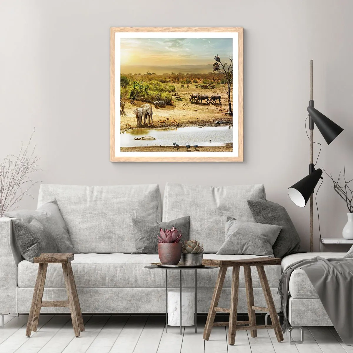 Poster in light oak frame - There Is a River that Flows from Eden - 30x30 cm