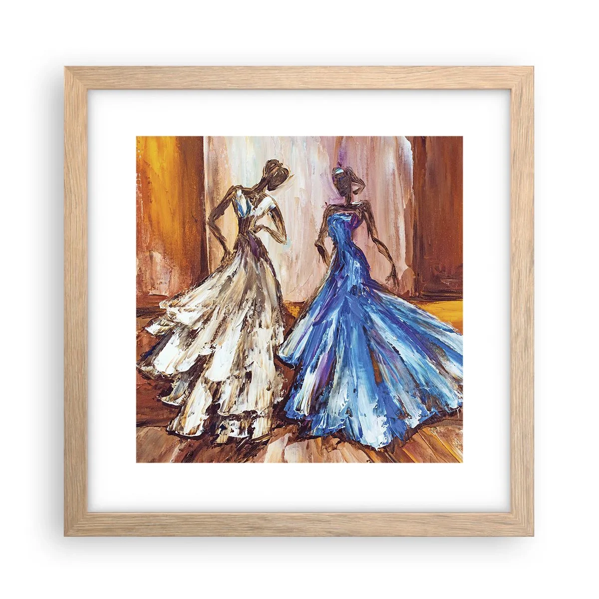 Poster in light oak frame - Charming Duo - 30x30 cm