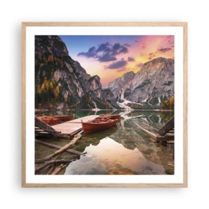 Poster in light oak frame - Promise of a Day - 60x60 cm