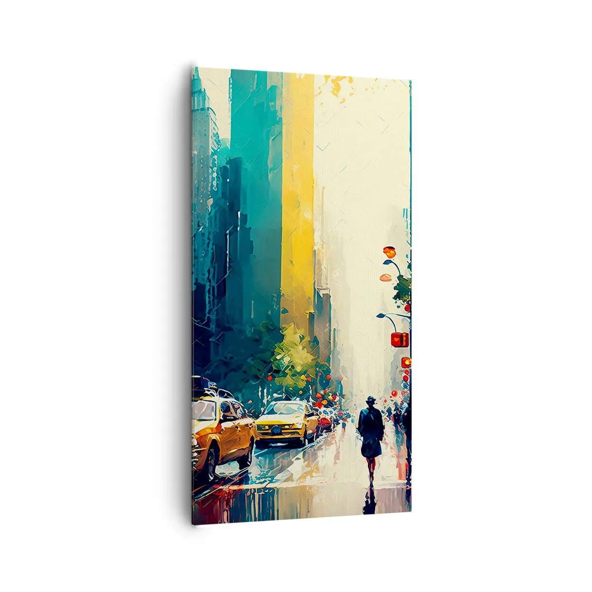 Canvas picture - New York - Even Rain Is Colourful - 65x120 cm