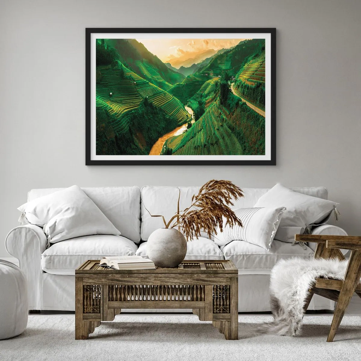 Poster in black frame - Vietnamese Valley - 100x70 cm