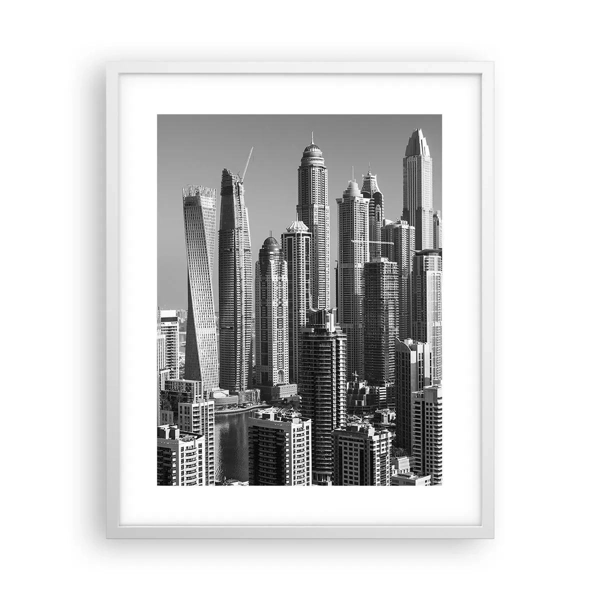 Poster in white frmae - City over a Desert - 40x50 cm