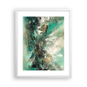 Poster in white frmae - Emerald and Black Lump - 40x50 cm
