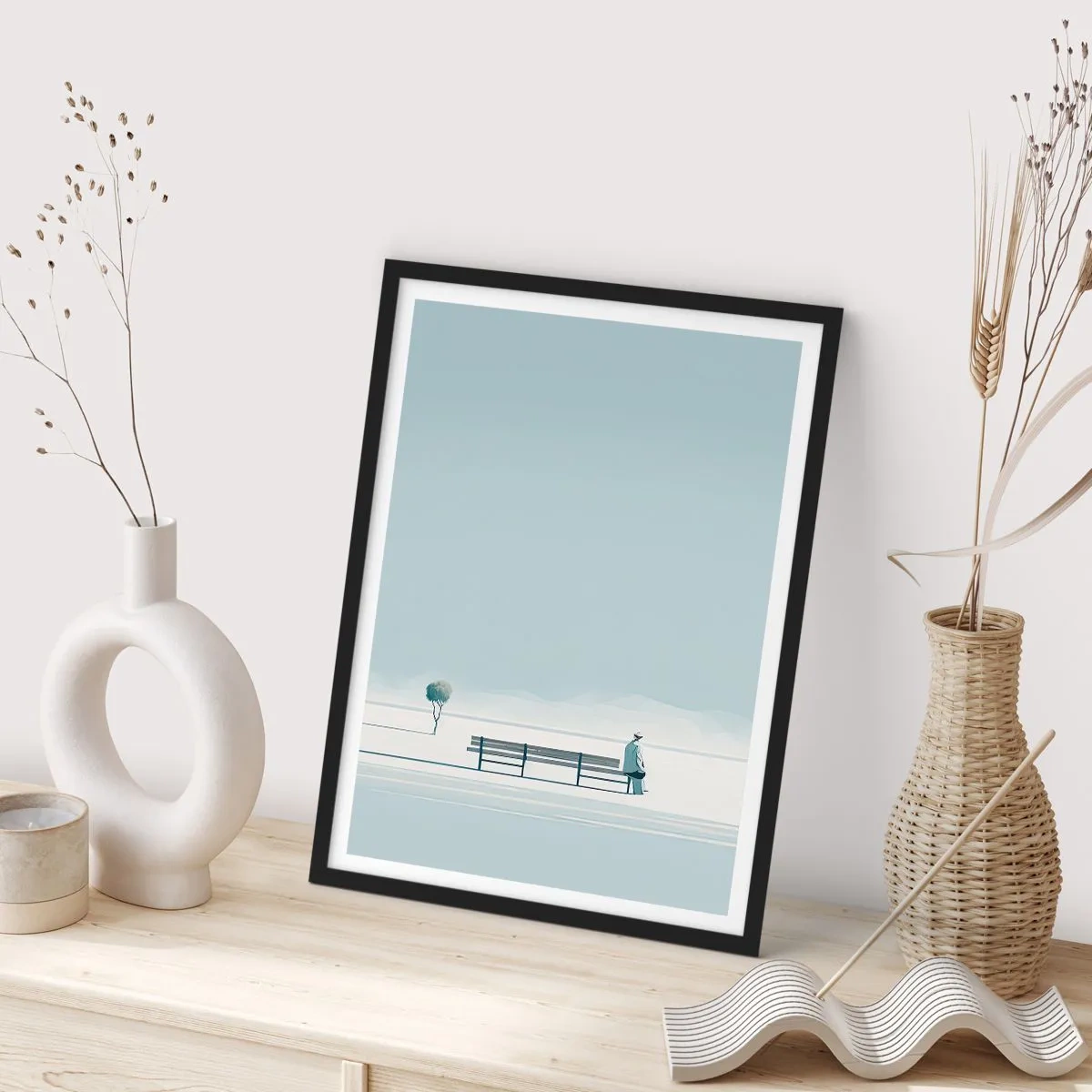 Poster in black frame - Yes, I Am Waiting - 40x50 cm