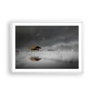 Poster in white frmae - Shelter from the Rain - 70x50 cm