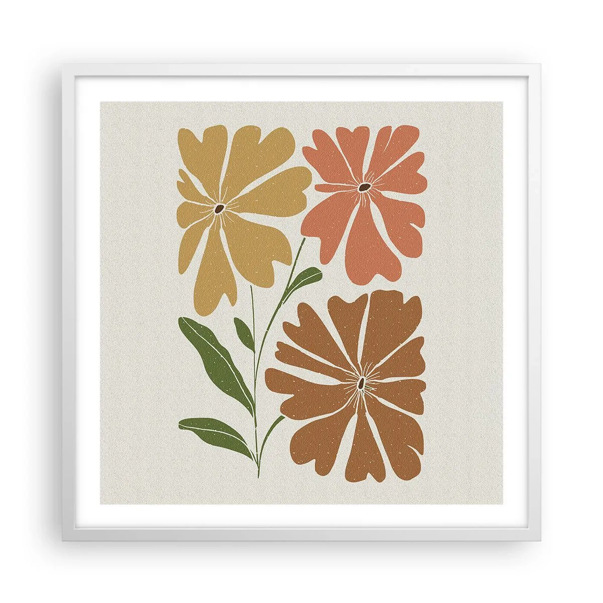 Poster in white frmae - Nature and Geometry - 60x60 cm
