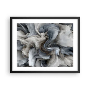 Poster in black frame - Stone and Flower - 50x40 cm