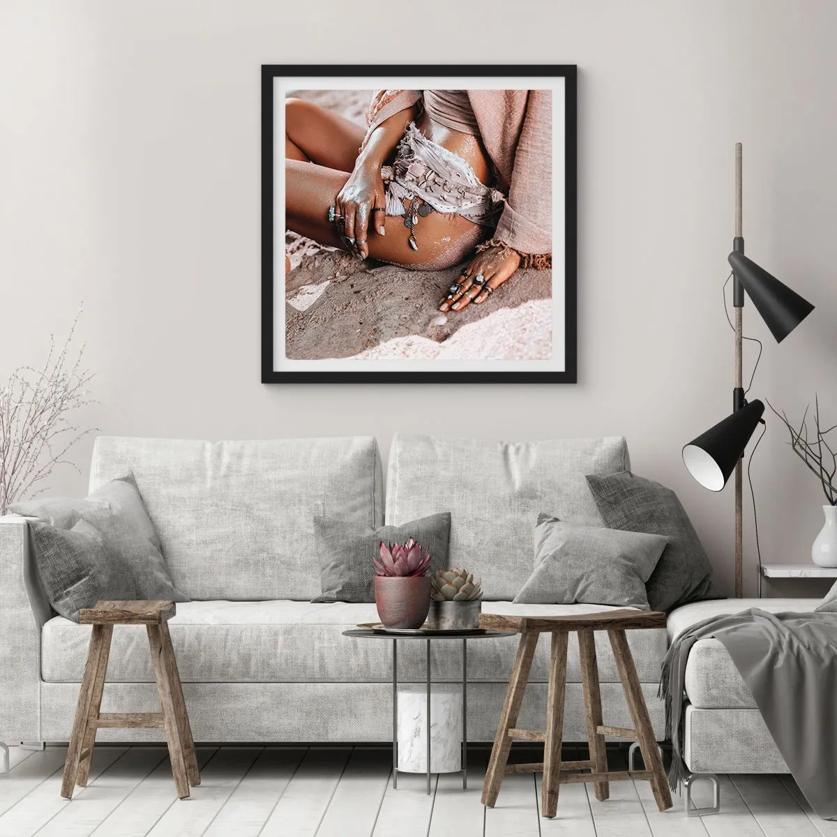 Poster in black frame - Thrown Out by the Waves - 30x30 cm