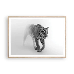 Poster in light oak frame - Crouching in Fog - 100x70 cm