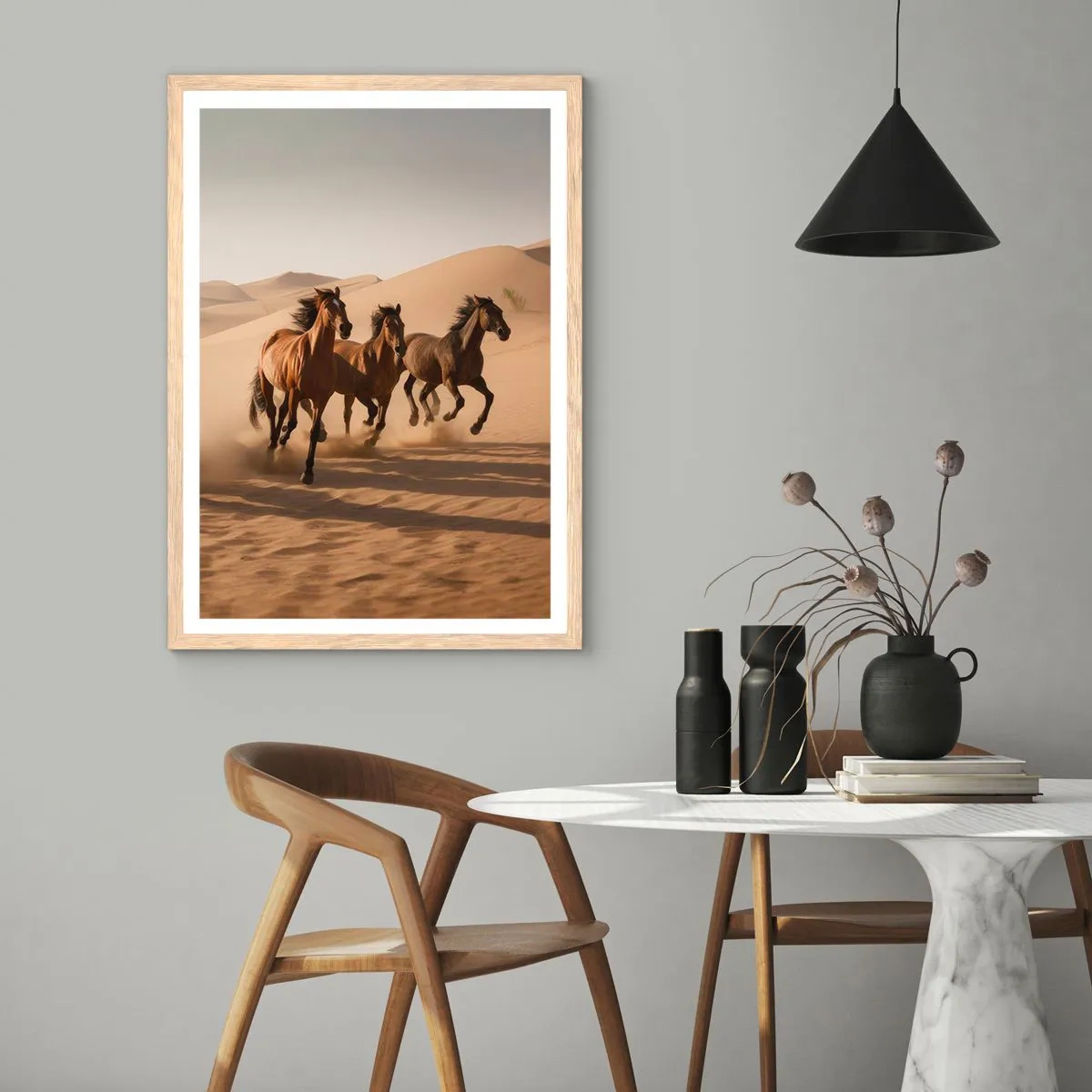 Poster in light oak frame - Free as a Wind - 40x50 cm