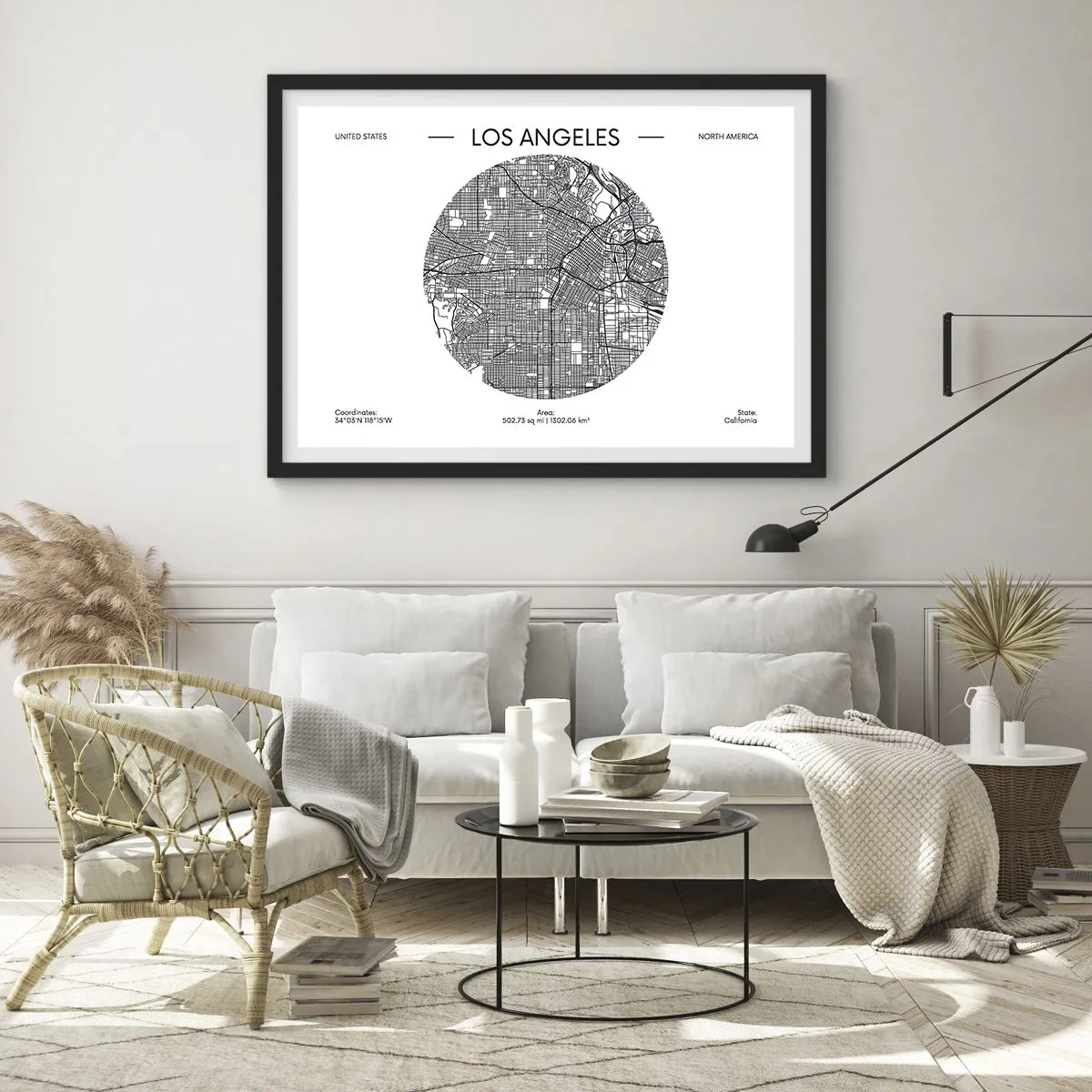 Poster in black frame - Anatomy of Los Angeles - 40x30 cm